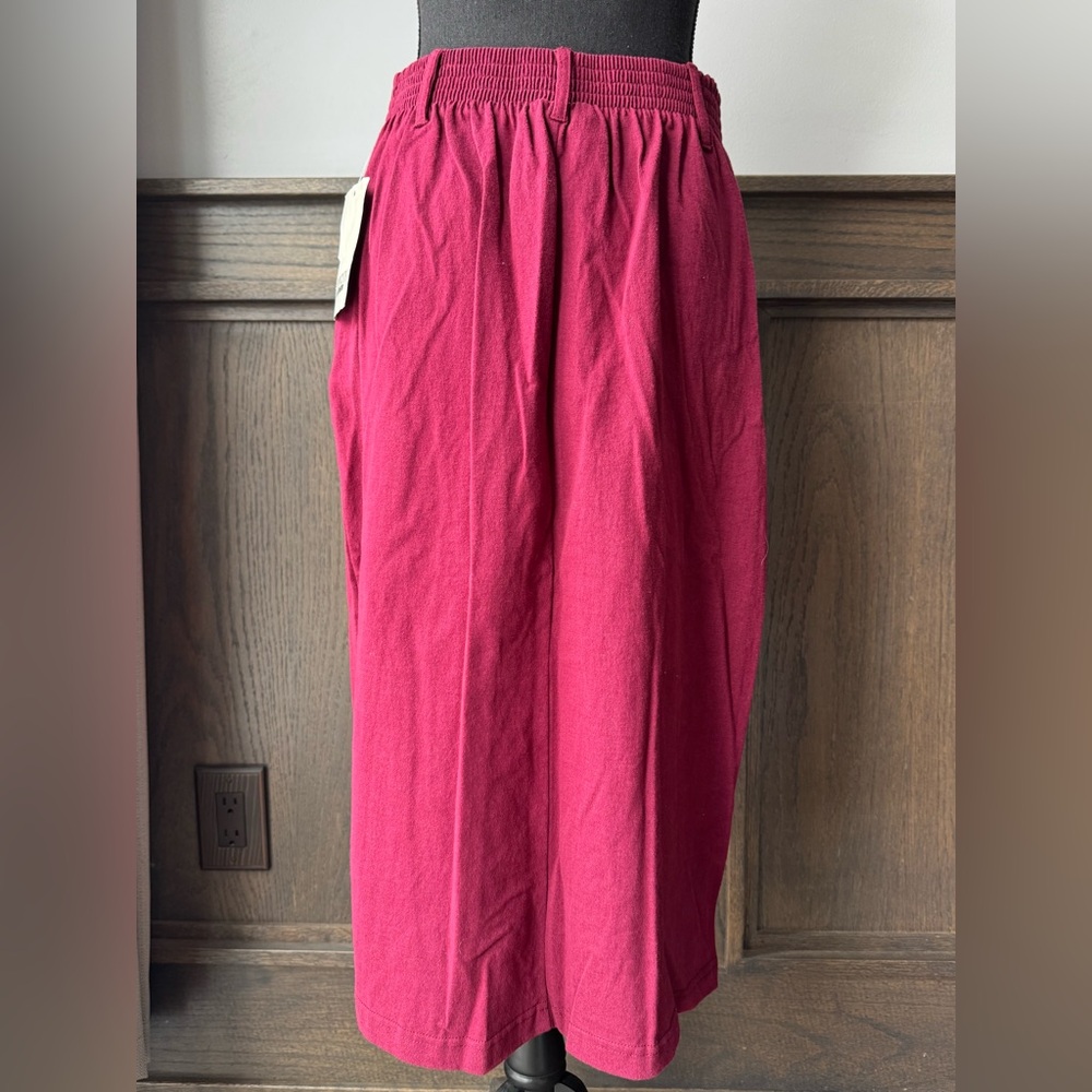 Capacity Vintage 90s Cottagecore Button-Front Pencil Skirt in Rich Red plaid M - Picture 5 of 10